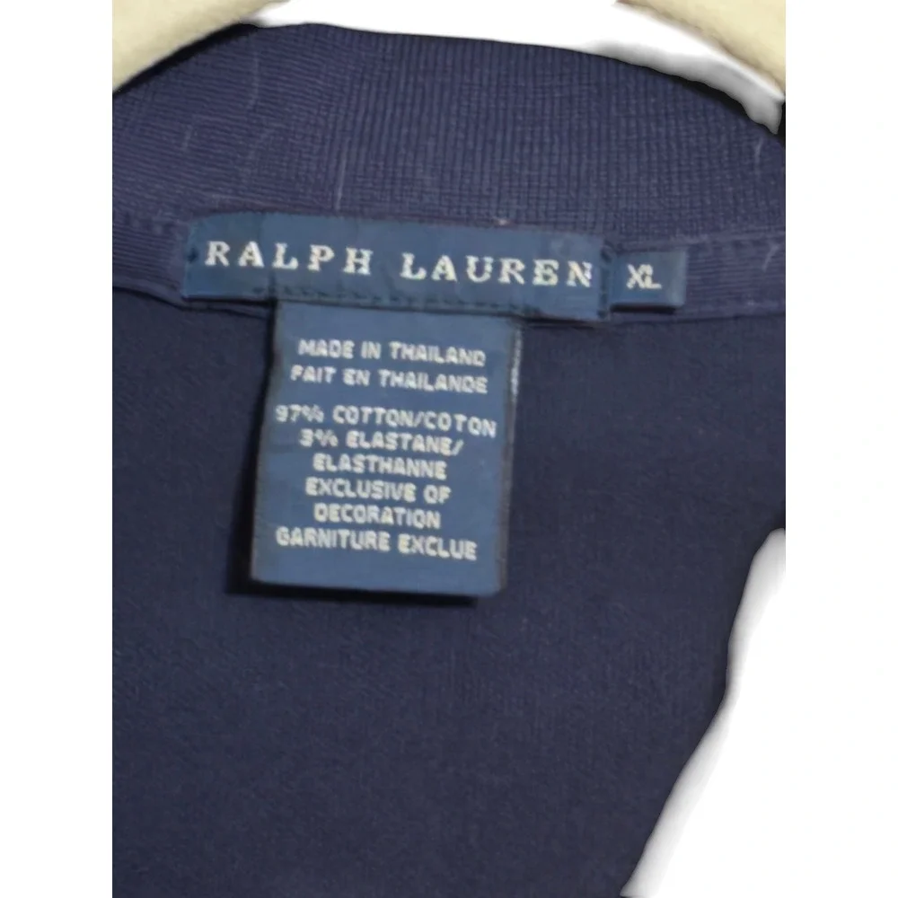 Ralph Lauren US Open Tennis Polo Shirt Navy Orange Sash Neon XL Mens